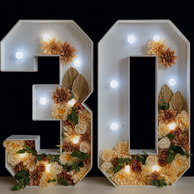 Floral Light Numbers & letters